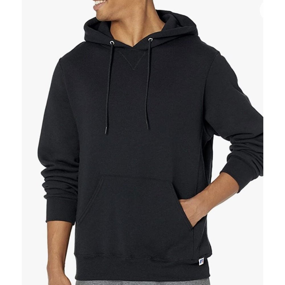 NEW Russell Athletic Men's Cotton Fleece Hoodie Black (Size L)